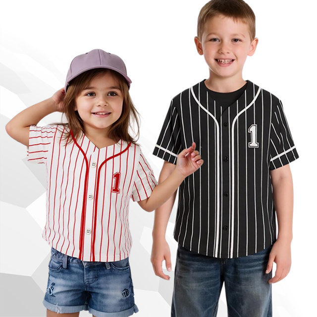 Picture of Custom Family Jerseys - Personalized Name and Number Jerseys - Custom Striped Baseball Jerseys