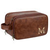 Picture of Custom Leather Toiletry Bag - Personalized Groomsmen Gifts - Travel Bag For Men