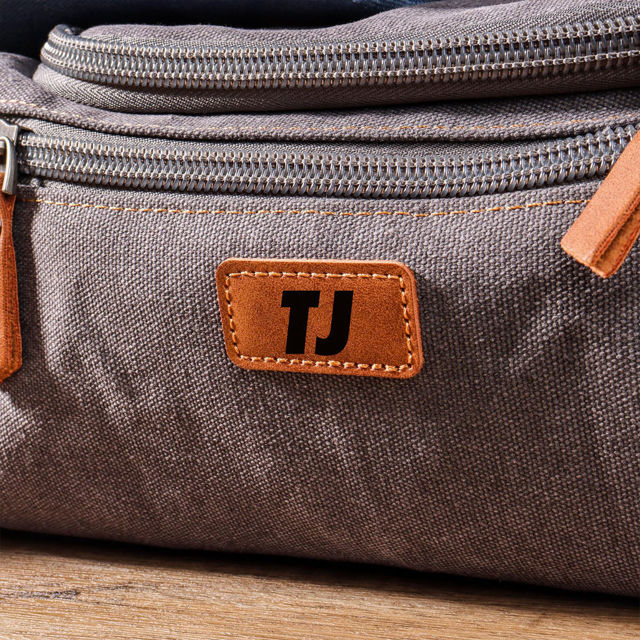 Picture of Custom Canvas Toiletry Bag for Men - Personalized Bags for Groomsmen - Travel Bag For Him