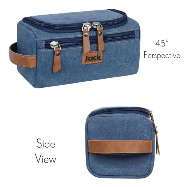 Picture of Custom Canvas Toiletry Bag for Men - Personalized Bags for Groomsmen - Travel Bag For Him