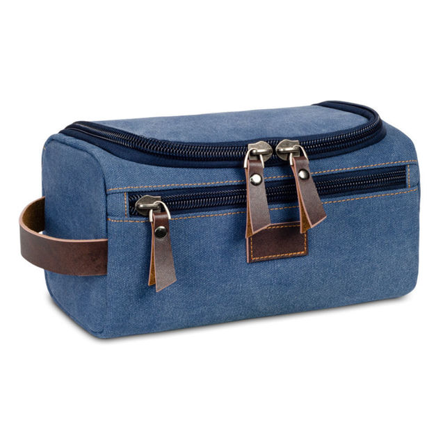 Picture of Custom Canvas Toiletry Bag for Men - Personalized Bags for Groomsmen - Travel Bag For Him