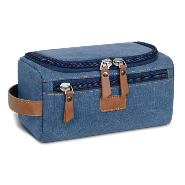 Picture of Custom Canvas Toiletry Bag for Men - Personalized Bags for Groomsmen - Travel Bag For Him