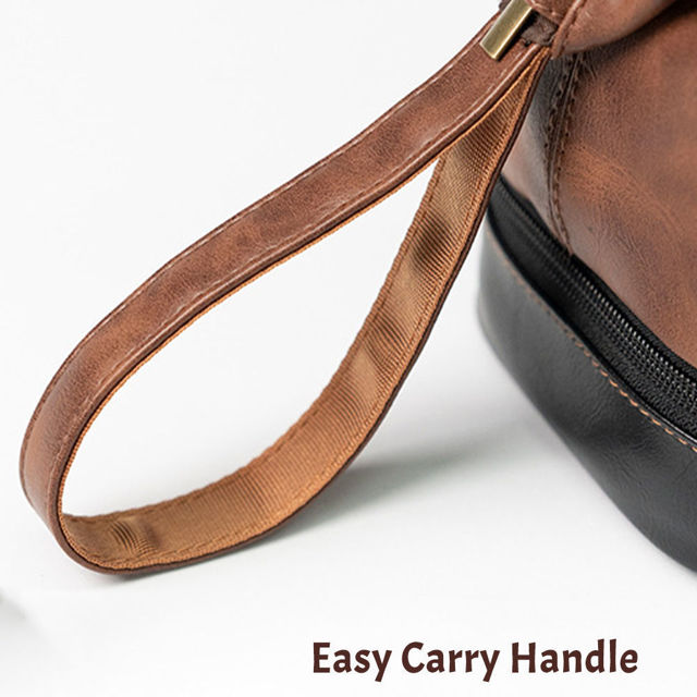 Picture of Custom PU Leather Toiletry Bag - Travel Bags For Men - Father's Day Gifts - Birthday Gift