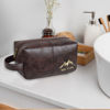 Picture of Personalized PU Leather Toiletry Bag - Travel Bag for Men - Birthday Gift - Simple but Elegant