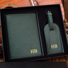 Picture of Personalized Passport Holder and Luggage Tag - Custom Passport Holder and Luggage Tag - Custom Travel Accessories - Gift Box