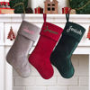 Picture of Personalized Embroidery Velvet Christmas Stocking - Custom Name Family Christmas Stocking - Xmas Stocking