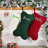 Picture of Personalized Embroidery Bone Shaped Christmas Stocking for Pets - Custom Dog Christmas Stocking - Knitted Xmas Stocking