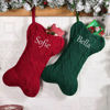Picture of Personalized Embroidery Bone Shaped Christmas Stocking for Pets - Custom Dog Christmas Stocking - Knitted Xmas Stocking