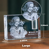 Picture of Custom Photo 3D Laser Crystal Rectangle Memorial