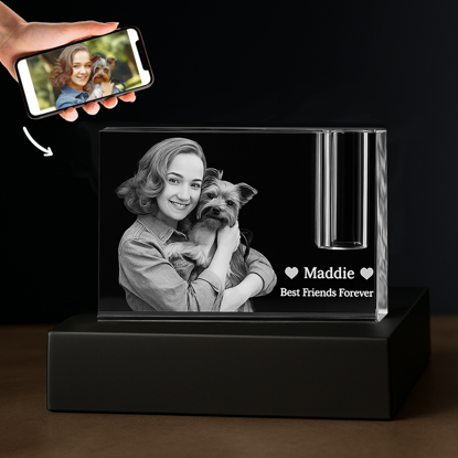 Picture of Custom Photo 3D Laser Crystal Rectangle Memorial