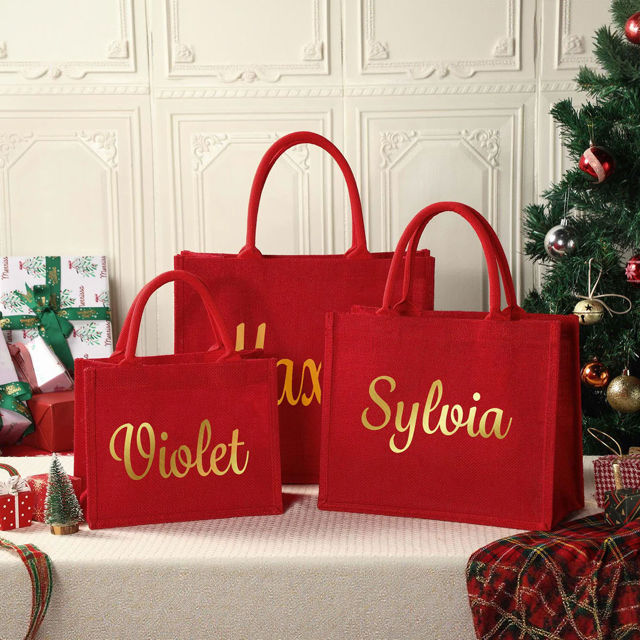 Picture of Custom Christmas Gift Tote Bag - Personalised Gift Bag