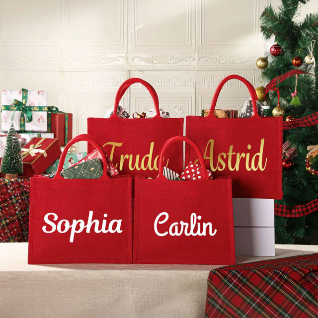 Picture of Custom Christmas Gift Tote Bag - Personalised Gift Bag