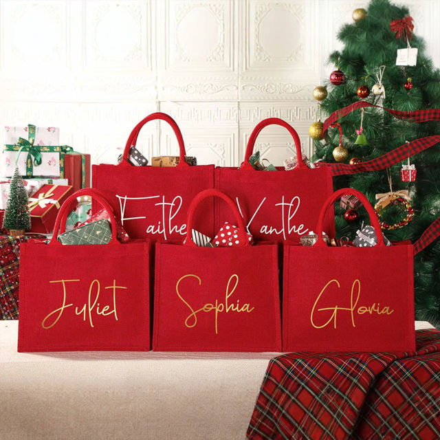 Picture of Custom Christmas Gift Tote Bag - Personalised Gift Bag