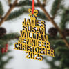 Picture of Personalized Ornament with Names - Family Christmas Ornament - Wood Christmas Tree Ornament - Family Ornaments for Christmas