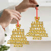 Picture of Personalized Ornament with Names - Family Christmas Ornament - Wood Christmas Tree Ornament - Family Ornaments for Christmas