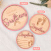 Picture of Personalised Wooden Birth Announcement Disc - Custom Newborn Name Sign - 3D Wooden Baby Sign - Baby Shower Gift