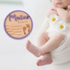 Picture of Personalised Wooden Birth Announcement Disc - Custom Newborn Name Sign - 3D Wooden Baby Sign - Baby Shower Gift
