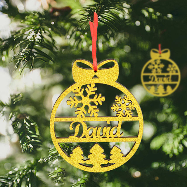 Picture of Personalized Dog Paw Ornament - Personalized Christmas Name Ornament - Custom Name Pet Ornament - Christmas Tree Ornament