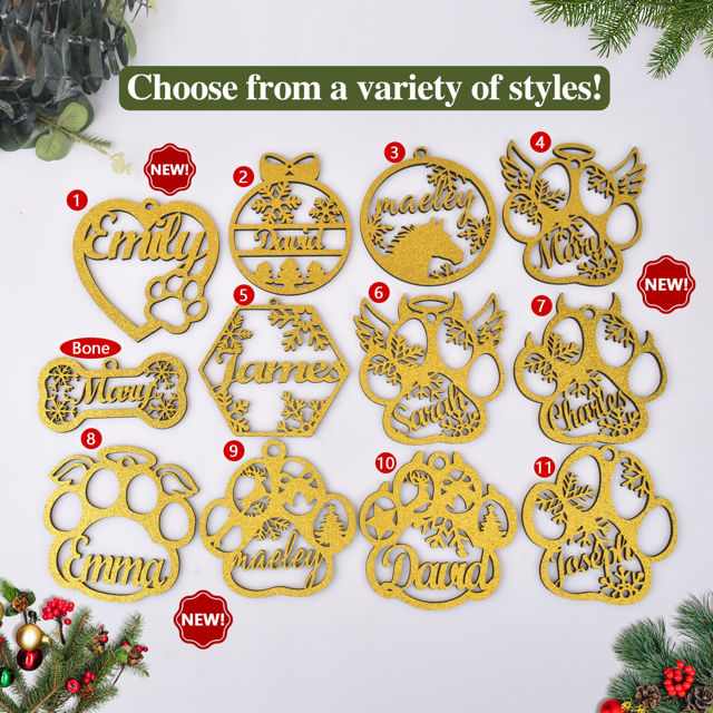 Picture of Personalized Dog Paw Ornament - Personalized Christmas Name Ornament - Custom Name Pet Ornament - Christmas Tree Ornament