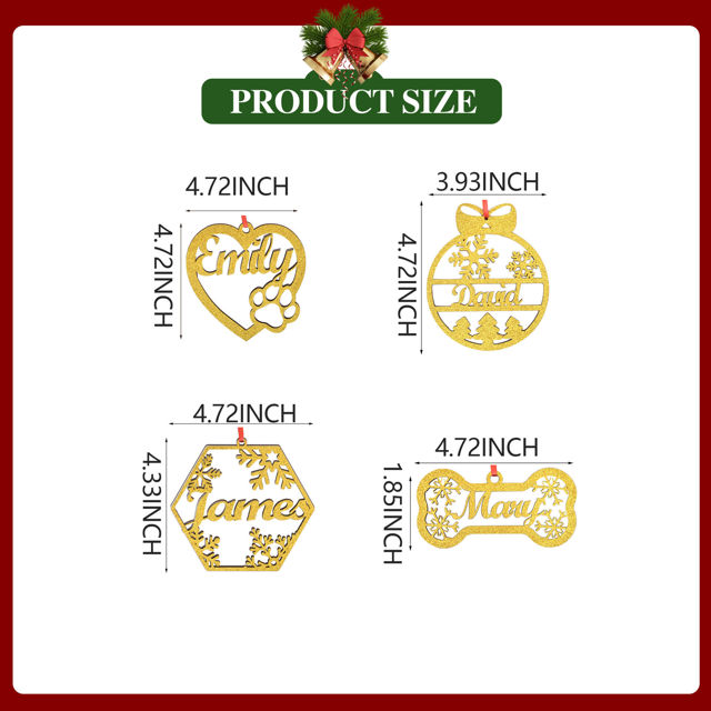 Picture of Personalized Dog Paw Ornament - Personalized Christmas Name Ornament - Custom Name Pet Ornament - Christmas Tree Ornament