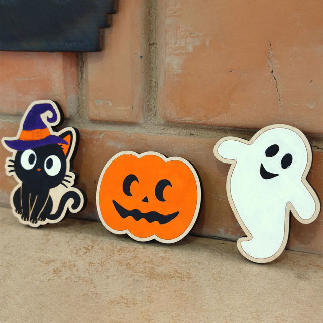Picture of Personalized Wooden Puzzle Name Board - Halloween Themed - Witch Switch Style - Halloween Baby Toddler Gift