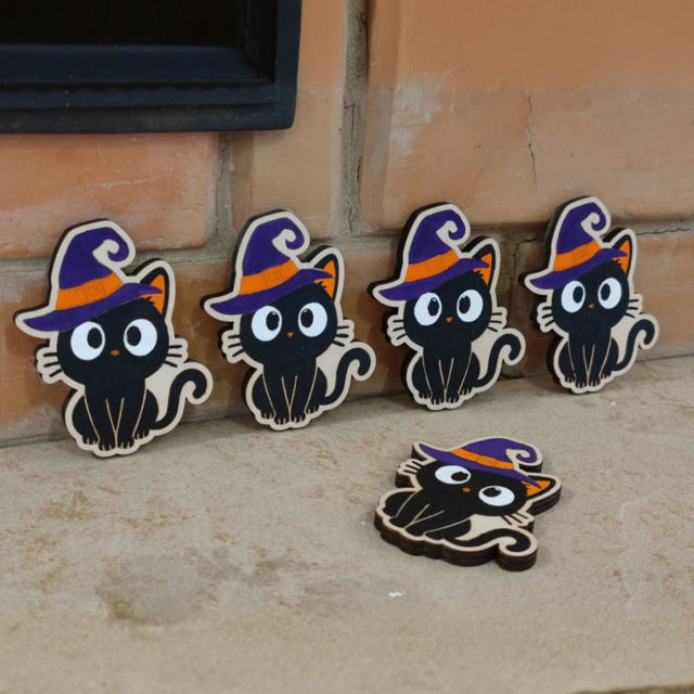 Picture of Personalized Wooden Puzzle Name Board - Halloween Themed - Witch Switch Style - Halloween Baby Toddler Gift