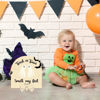 Picture of Custom DIY Halloween Baby Footprint Art - Baby's First Halloween - Personalised Wooden Footprint Sign