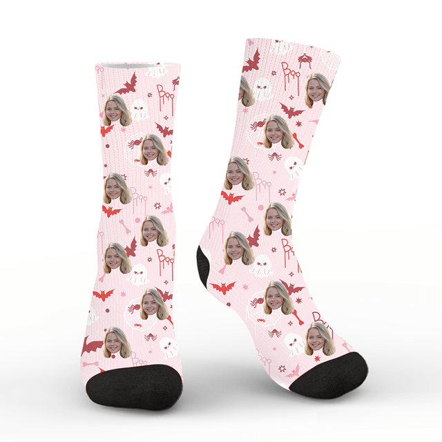 Picture of Halloween Custom Face Socks - Cute Funny Halloween - Personalized Socks for Men Women Kids