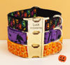 Picture of Personalized Pet Name Collar Set - Halloween Theme Series - Engraved Pet Name Tag Metal Buckle