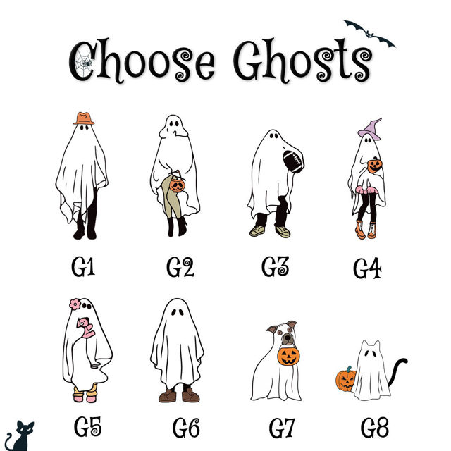 Picture of Custom Halloween Ghost Family Sign - Personalised Wooden Halloween Family Sign - Halloween Decor