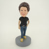 Picture of Custom Bobblehead Doll: Black Short Sleeve Woman