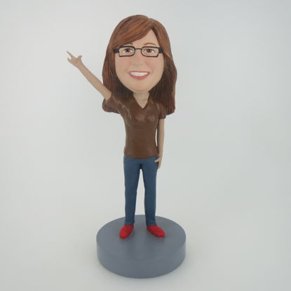 Picture of Custom Bobblehead Doll: Brown Sleeves Woman