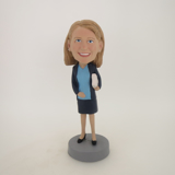 Picture of Custom Bobblehead Doll: Female Teacher with Book