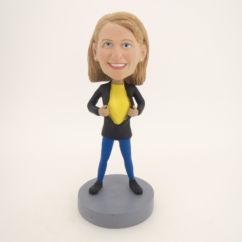 Picture of Custom Bobblehead Doll: Girl with Black Suit