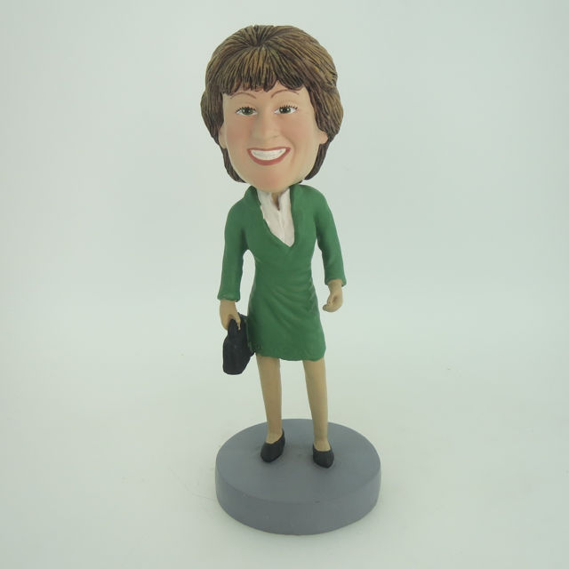 Picture of Custom Bobblehead Doll: Green Dress Woman