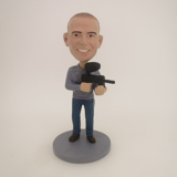 Picture of Custom Bobblehead Doll: Military Man With Machine Gun