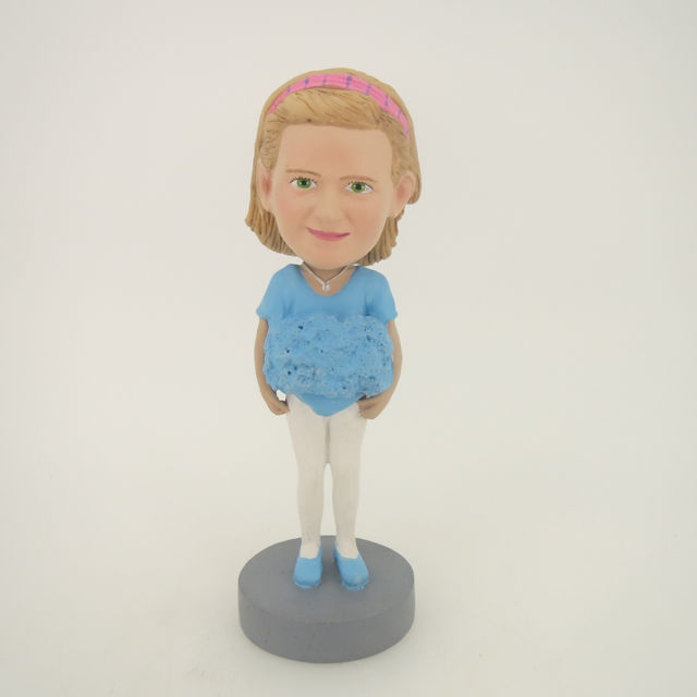 Picture of Custom Bobblehead Doll: Light Blue Clothes Girl