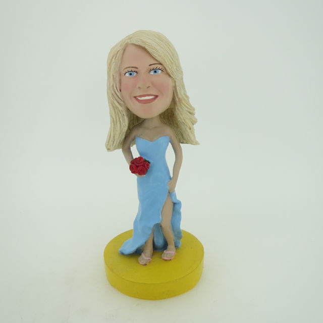 Picture of Custom Bobblehead Doll: Light Blue Wedding Girl