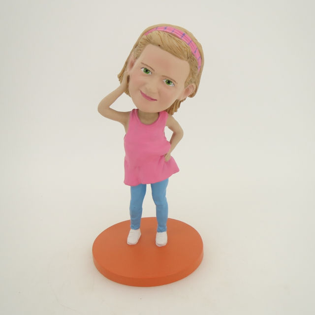 Picture of Custom Bobblehead Doll: Pink Dress Girl