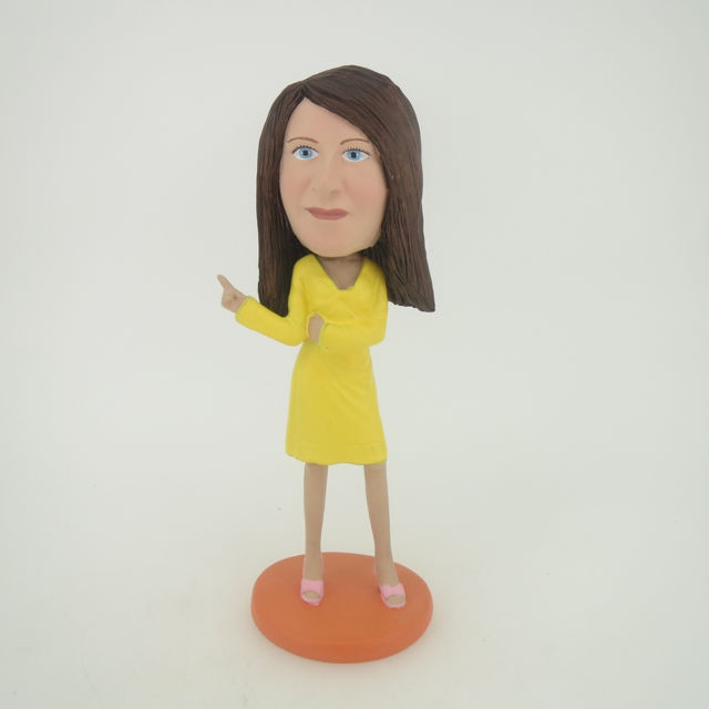 Picture of Custom Bobblehead Doll: Woman with Yellow Dress