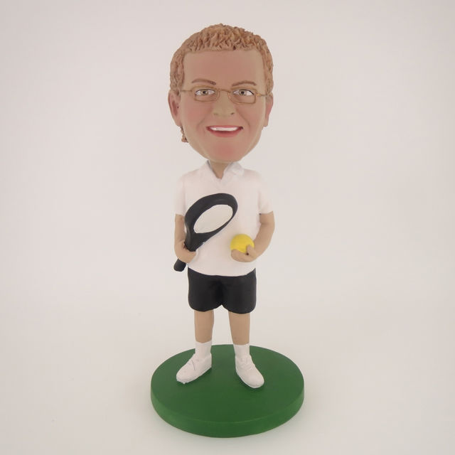 Picture of Custom Bobblehead Doll: White T-Shirt Tennis Player