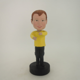 Picture of Custom Bobblehead Doll: Boy In Yellow With Holding Gesture