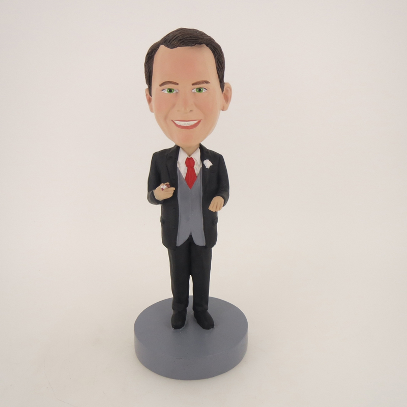Picture of Custom Bobblehead Doll: Business Man Having Cigar