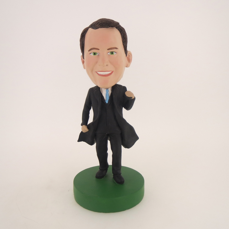 Picture of Custom Bobblehead Doll: Business Man In Black Coat