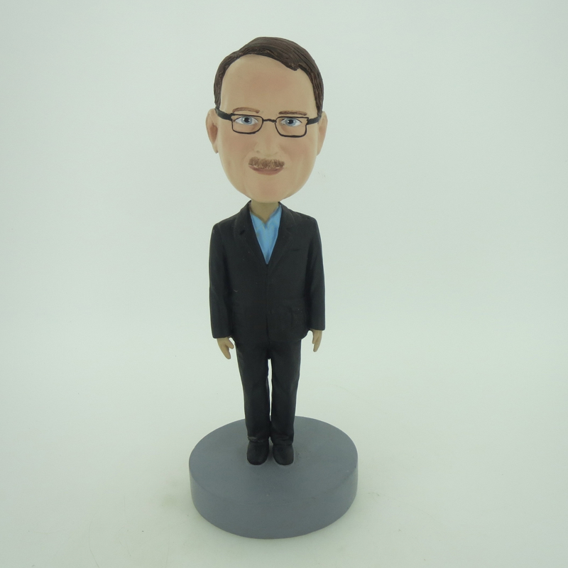 Picture of Custom Bobblehead Doll: Business Man In Black Stand Still