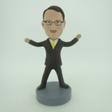 Picture of Custom Bobblehead Doll: Business Man With Yellow Tie Standing Out