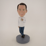Picture of Custom Bobblehead Doll: Casual Man Finger Up