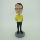 Picture of Custom Bobblehead Doll: Casual Man Holding A Cup