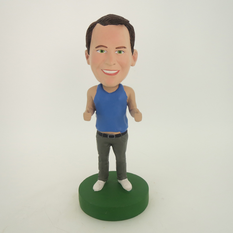 Picture of Custom Bobblehead Doll: Casual Man In Blue Vest