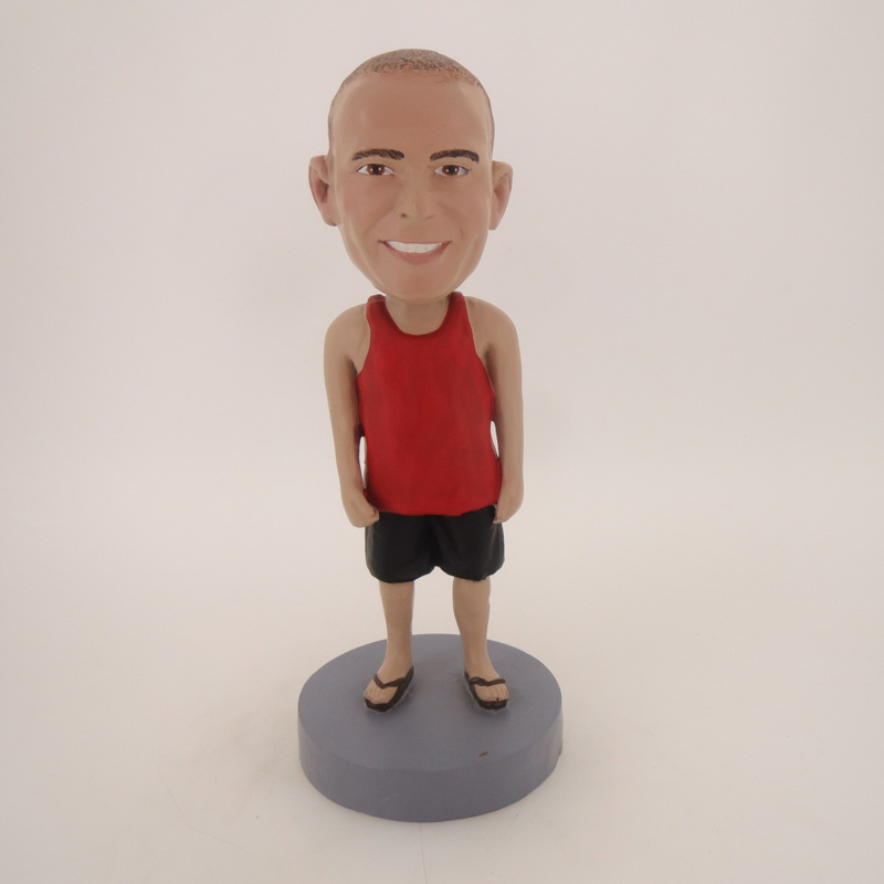 Picture of Custom Bobblehead Doll: Casual Man In Red Shirt